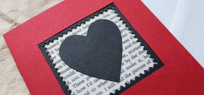 card with cut-out heart