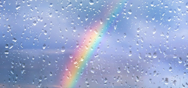 rain and a rainbow