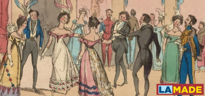 Regency era dancers illustration