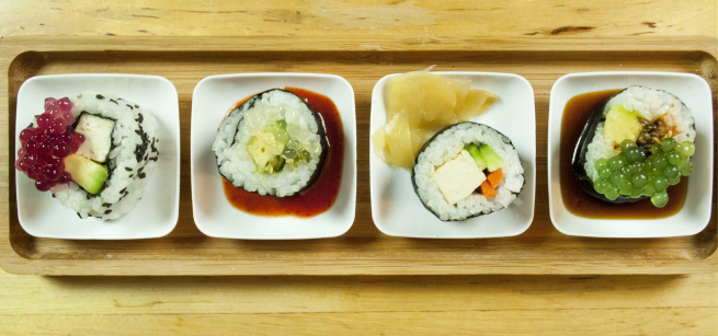 vegan sushi plate