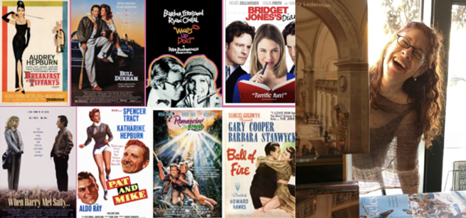 Several romantic comedy movie posters alongside photo of Wendall Thomas