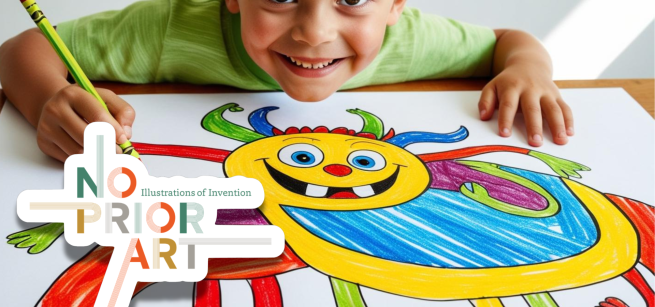 kid with a monster drawing