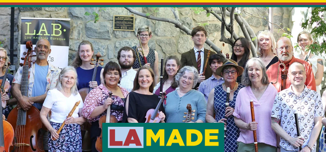 L.A. Baroque members with their instruments