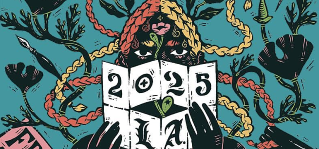 graphic illustration of person holding a zine