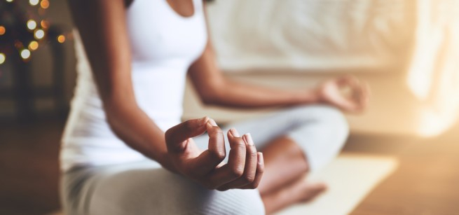 person in seated meditation pose