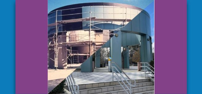 half and half photo of the library before and after