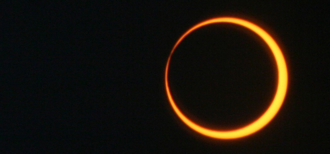 A ring of light shows the sun in eclipse