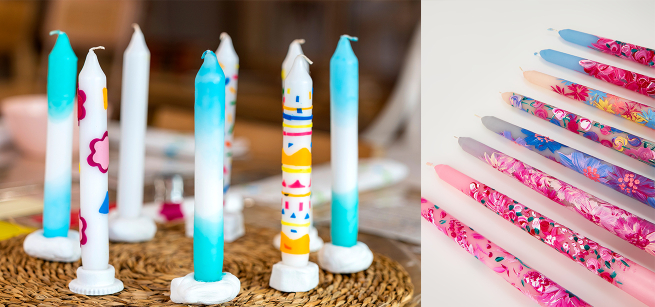 candles hand painted