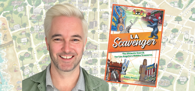 Photo of author Danny Jensen and cover of book LA Scavenger