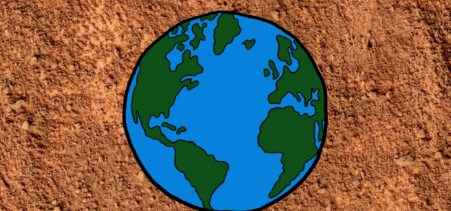 The earth on top of dirt.