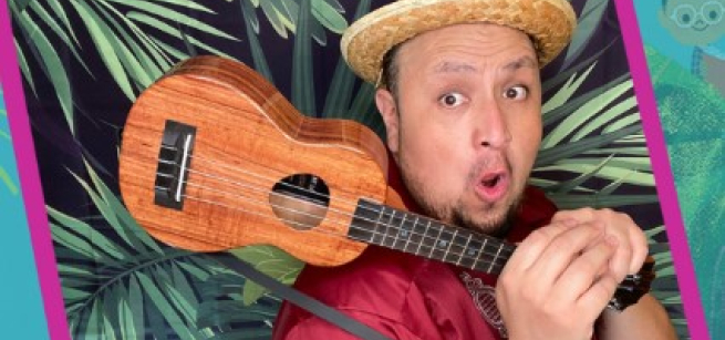 josue holding a ukulele