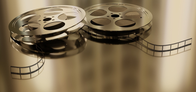 Two film reels 