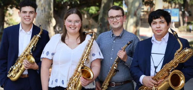 UCLA Gluck musicians with different instruments.