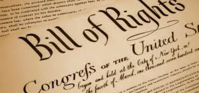 A document with the text Bill of Rights written on it.
