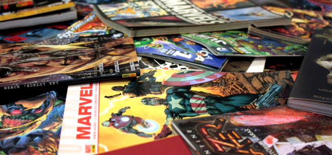 Pile of comic books