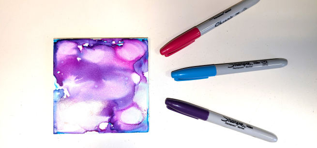 Sharpie tile coasters