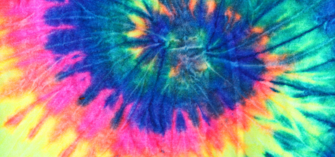 spiral tie dye design on fabric