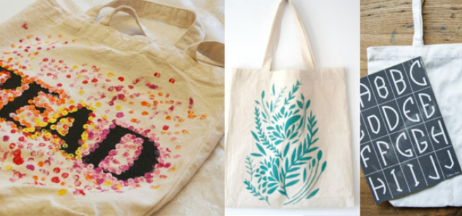 images of decorated tote bags