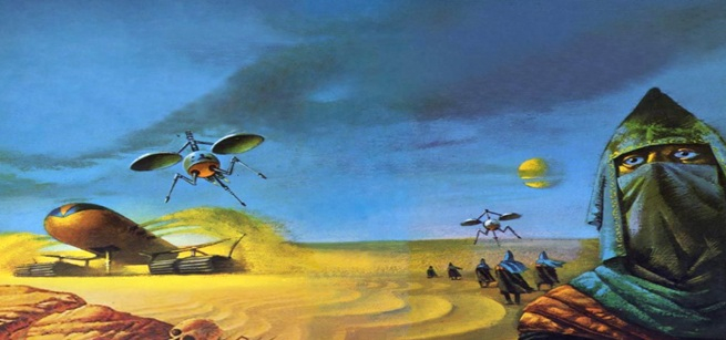 Animated Figures in a desert