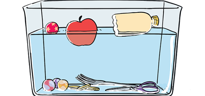 Apple floating in water