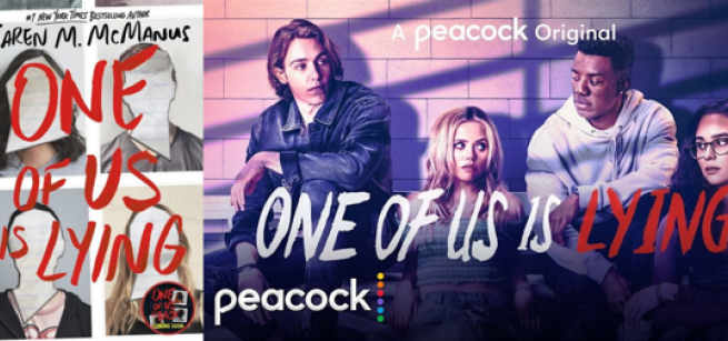one of us is lying book cover and series poster