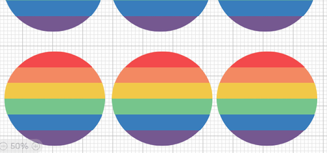 Rainbow stickers in Cricut Design Space
