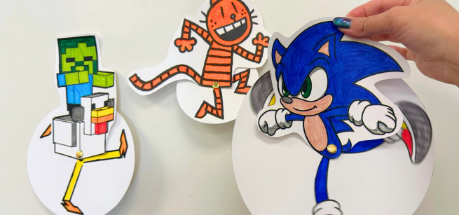 Popular game and book characters have been turned into spinning runner paper crafts.
