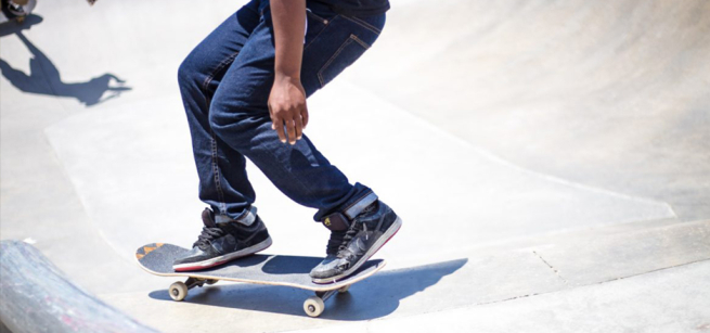 teen on skateboard