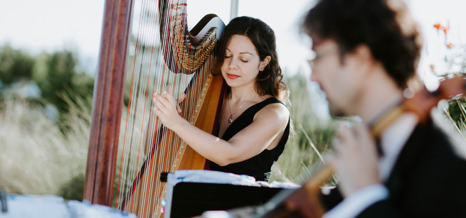 Lily Press, harp and Simon Linn-Gerstein, cello
