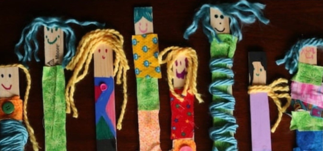Popsicle stick arts and craft dolls