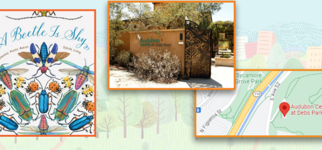 a beetle is shy book cover audubon center entrance and google map location