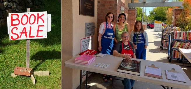 Picture of Friends Group and book sale sign