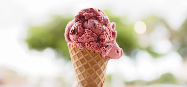 ice cream scoop in a cone