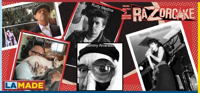 diy style collage of 5 photos of old punks