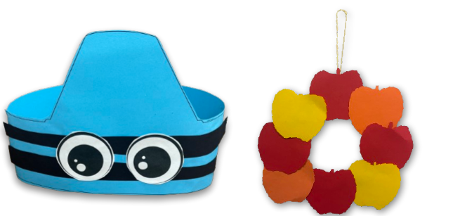 A crayon headband and apple wreath