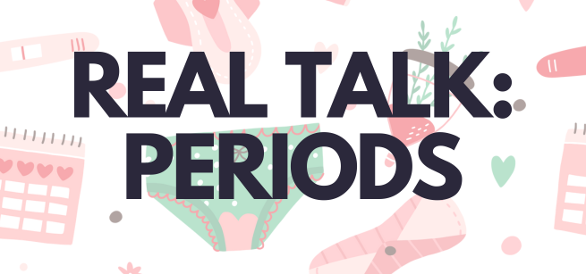 A collage of menstrual cycle products