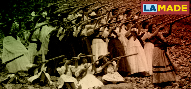soldaderas aiming guns