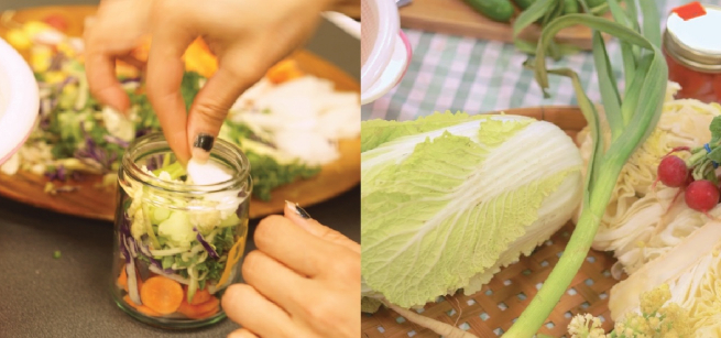 Image of jar with vegetables ready for pickling