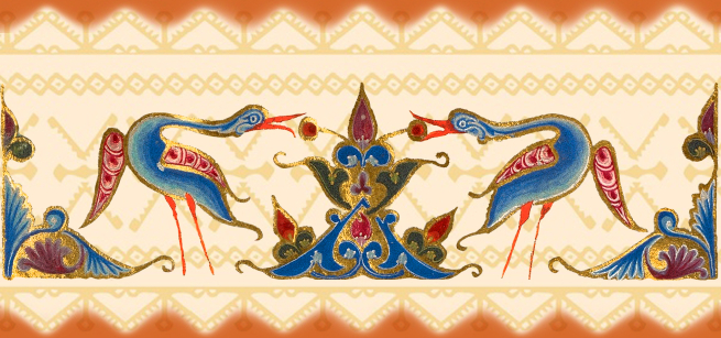 cranes from 12th century manuscript 