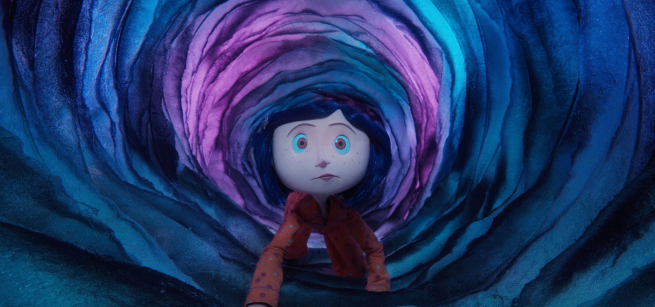 girl crawling in tunnel