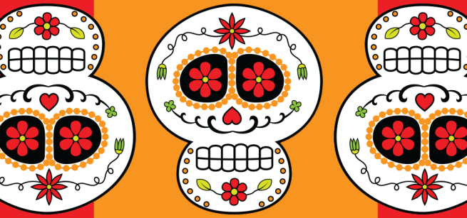 day of the dead skull illustration