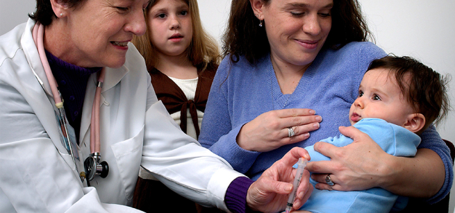 child getting vaccinated