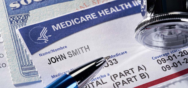 closeup photo of a Medicare card