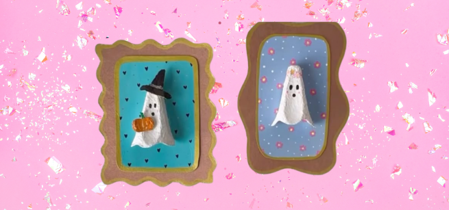 two frames with ghost artwork