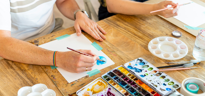 painting in watercolor