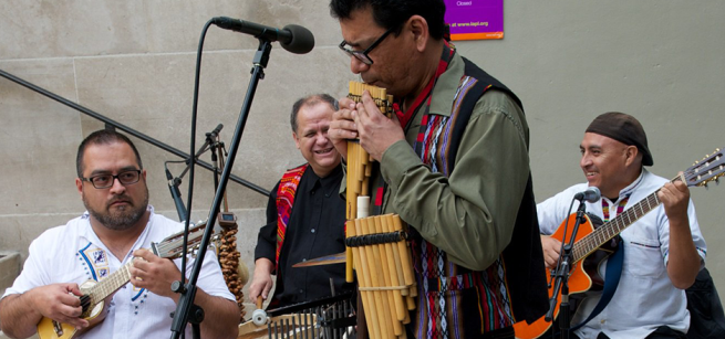 inca musicians performing
