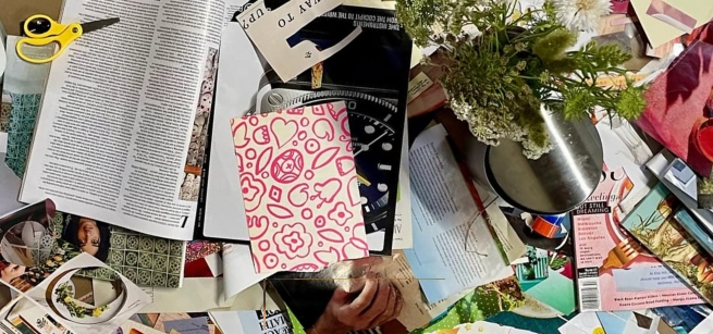 collage, crafts, paper, scissors