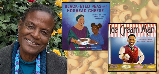Glenda Armand and her 2 books