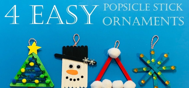 4 Christmas themed tree ornaments.  