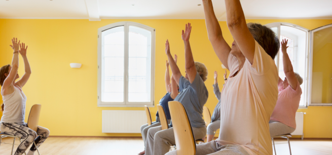 Exercise, stretching, seated class